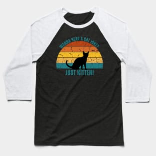 Cat Retro Sunset Baseball T-Shirt